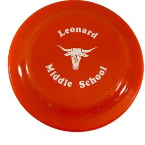 Vintage Humphrey Flyer Frisbee Disc Orange Leonard Middle School Longhorn 9"